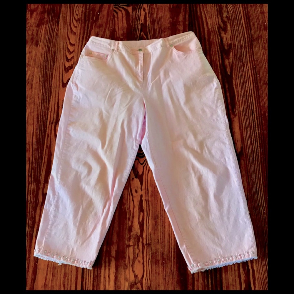 Ruby Rd. Woman Pink Embellished Capris-16W